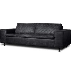 Bank Levin 3-zits - Leer - Zwart -Leenbakker Winkel 81023412 0200