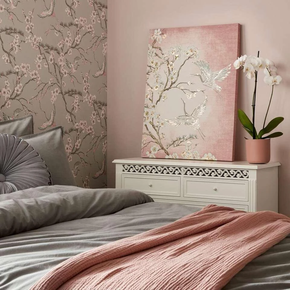 Art For The Home - Canvas - Sierlijke Kraanvogels - 80x60 Cm 4 Art For The Home - Canvas - Sierlijke Kraanvogels - 80x60 Cm - Afbeelding 4