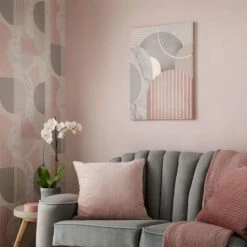 Art For The Home - Canvas Schilderij - Art Deco - Roségoud - 50x70 Cm