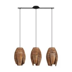 EGLO Hanglamp Mongu 3-lichts - Zwart/bruin
