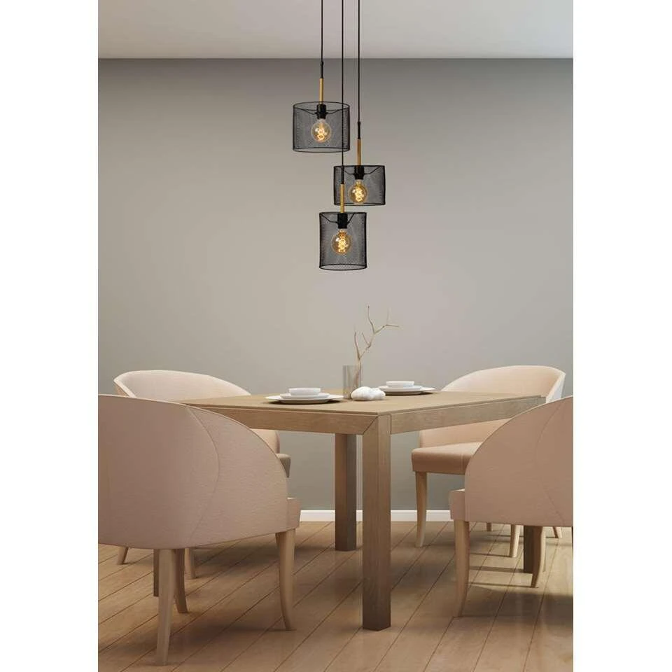 Lucide Wandlamp Baskett 3 Lichts - Zwart 4 Lucide Wandlamp Baskett 3 Lichts - Zwart - Afbeelding 4