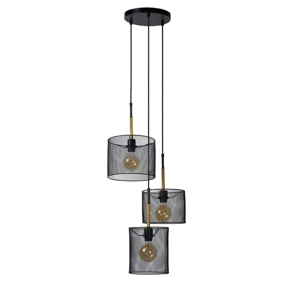 Lucide Wandlamp Baskett 3 Lichts - Zwart 1 Lucide Wandlamp Baskett 3 Lichts - Zwart