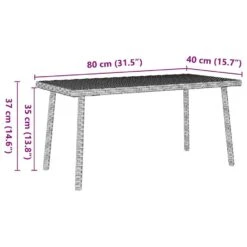 VidaXL - Tuin Salontafel - Grijs - Poly Rattan - 80 X 40 X 37 Cm -Leenbakker Winkel 82646a41b523417788367a8e7ea541a1