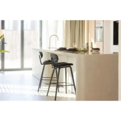 WOOOD Senn Barstoel Velvet Zwart - Set Van 2 -Leenbakker Winkel 82acb1abd3ed44498ae72b8db94799df