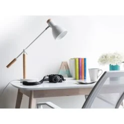 Beliani Bureaulamp PECKOS - Wit Metaal -Leenbakker Winkel 83ffbbacdbf64610b527e4a444389a41