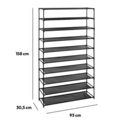 5Five Schoenenrek 10 Laags - Zwart - Metaal/kunststof - 93 X 30 X 158 Cm -Leenbakker Winkel 8510b4a36cc34856bce42521421e70d6