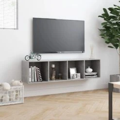 VidaXL Boekenkast/tv-meubel 143x30x36 Cm Betongrijs -Leenbakker Winkel 85979eb28bdb4aa29a4f20cad60123f8