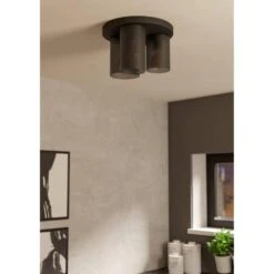 EGLO Colomera Plafondlamp - E27 - Ø 35 Cm - Zwart/Mat Grijs -Leenbakker Winkel 881f2b50aac2466582fd2477906e863a