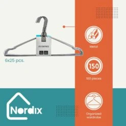Nordix Kledinghangers Set 150 Stuks Metaal Draadhanger Kleerhangers 11 Nordix Kledinghangers Set 150 Stuks Metaal Draadhanger Kleerhangers -Leenbakker Winkel 89fab24f57ce4c0ea73c28e024f98503