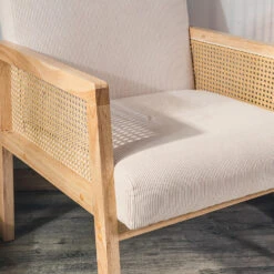 Salonstoel Met Rieten Bekleding En Beige Fluweel -Leenbakker Winkel 8a0afc89a1a74ab8876b07afd433a1e9