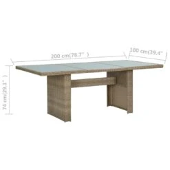 VidaXL - Tuintafel - Bruin - Glas En Poly Rattan - 200x100x74 Cm -Leenbakker Winkel 8a192f89a1d341049013fdad08a8ba4f