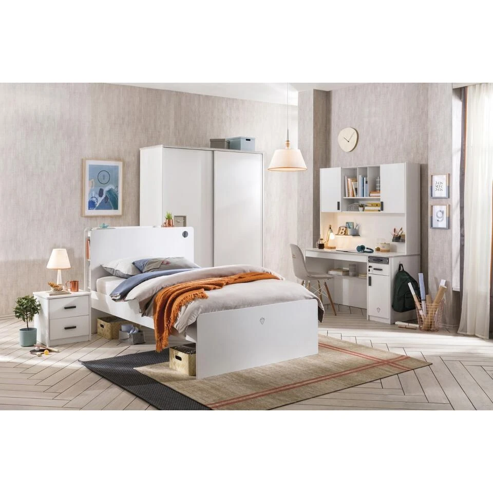 California - Bureau - Tienerkamer - 58x138x179 Cm - Wit 2 California - Bureau - Tienerkamer - 58x138x179 Cm - Wit - Afbeelding 2