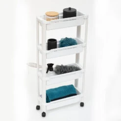 5Five Keuken/badkamer Trolley 4 Laags - 37 X 15 X 79 Cm - Wit -Leenbakker Winkel 8c50c94938794463a602f3449e6e90b8