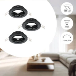 EGLO Agulo Inbouwspot - 10x - Ø86 - GU10 - Zwart -Leenbakker Winkel 8c77c4de296e4e31b6f4e95645a5926e 1