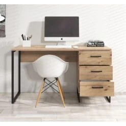 Meubella - Bureau Saturn - Eiken - Zwart - 138 Cm 10 Meubella - Bureau Saturn - Eiken - Zwart - 138 Cm -Leenbakker Winkel 8e9045213265498a8bb1edd0f0d2bded