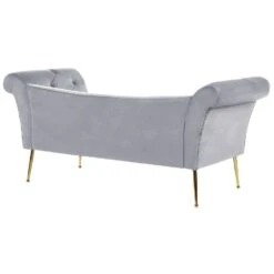 NANTILLY - Chaise Longue - Grijs - Symmetrisch - Fluweel -Leenbakker Winkel 8fad7420f3bc4f73a4d49a6fbbceba1e