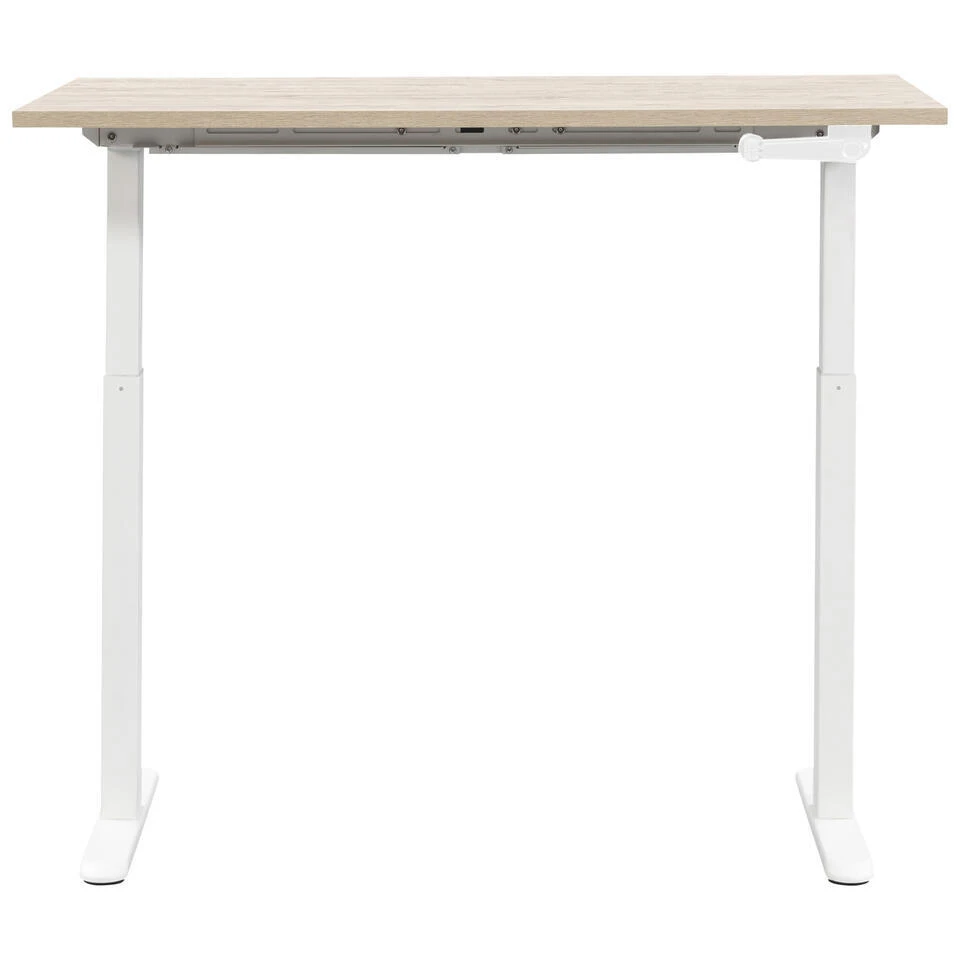 Bureau Homeworx Zit/sta Handmatig Verstelbaar – Eikenkleur/wit - 75/118x120x70 Cm 4 Bureau Homeworx Zit/sta Handmatig Verstelbaar – Eikenkleur/wit - 75/118x120x70 Cm - Afbeelding 4
