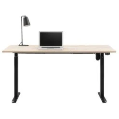 Bureau Homeworx Zit/sta Elektrisch Verstelbaar – Eikenkleur/zwart - 75/118x160x80 Cm -Leenbakker Winkel 90103623 0140