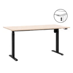 Bureau Homeworx Zit/sta Elektrisch Verstelbaar – Eikenkleur/zwart - 75/118x160x80 Cm