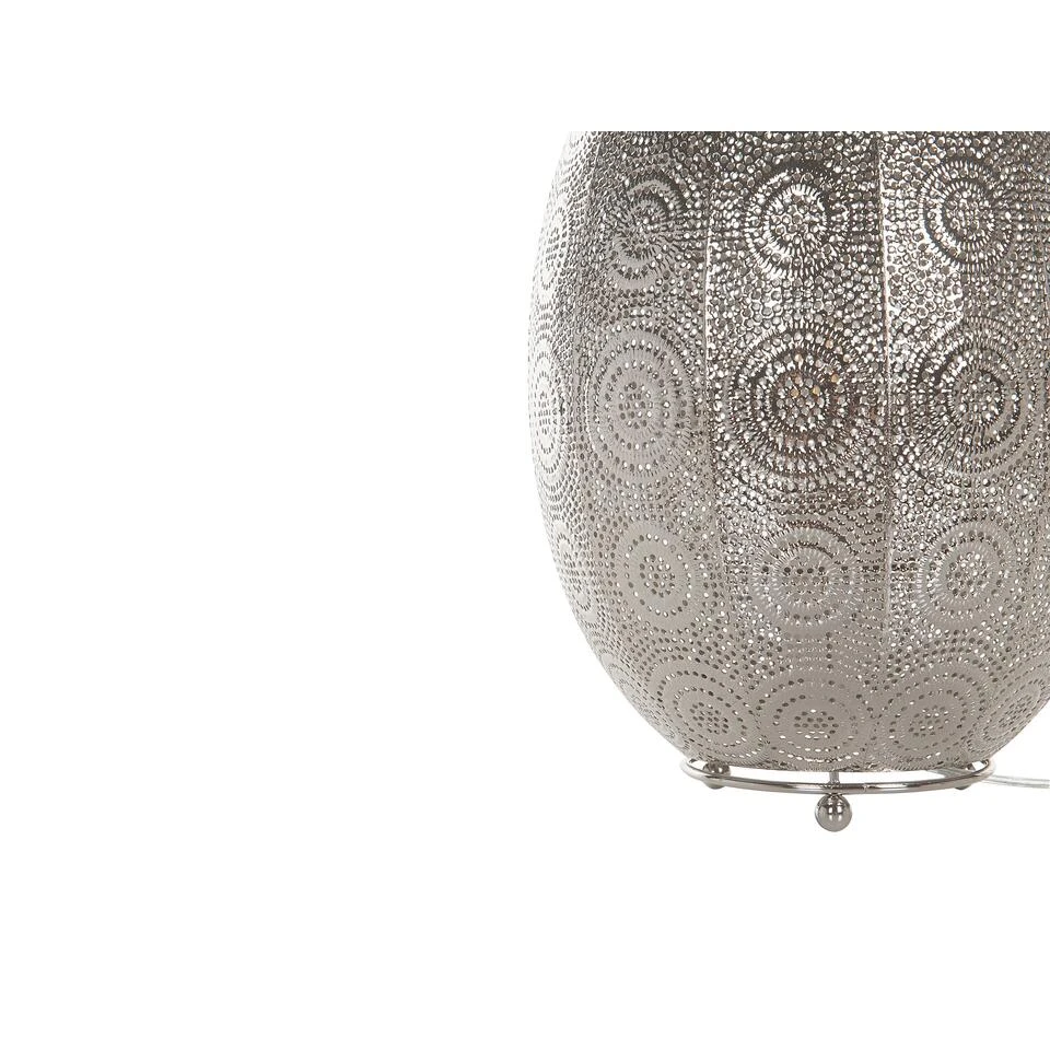 Beliani Tafellamp MARINGA - Zilver Metaal 4 Beliani Tafellamp MARINGA - Zilver Metaal - Afbeelding 4