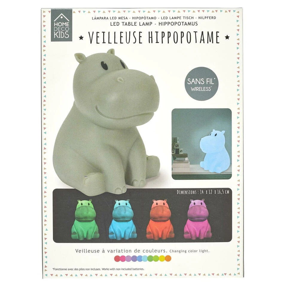 Home Deco Kids Nachtlampje Led - Nijlpaard - Wit - 16 Cm 4 Home Deco Kids Nachtlampje Led - Nijlpaard - Wit - 16 Cm - Afbeelding 4