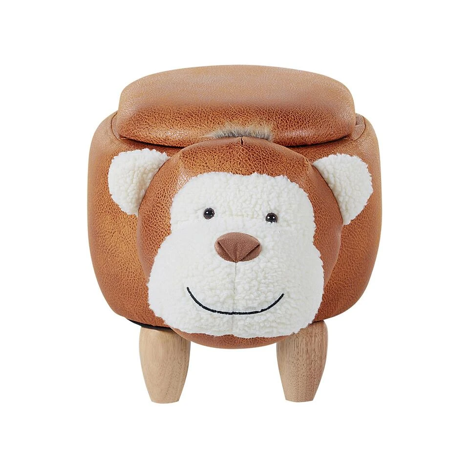 Beliani Dierenhocker MONKEY - Bruin Kunstleer 4 Beliani Dierenhocker MONKEY - Bruin Kunstleer - Afbeelding 4