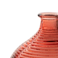 Jodeco Bloemenvaas - Oranje/terra Glas - Ribbel - D16 X H20 Cm -Leenbakker Winkel 96b5783bc19241338ef7e144278ee55b