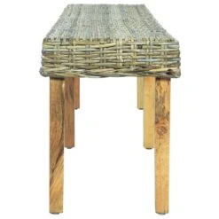 VidaXL Bankje 160 Cm Natuurlijk Kubu Rattan En Massief Mangohout -Leenbakker Winkel 970ad588735e4bb1857b2adc87041809