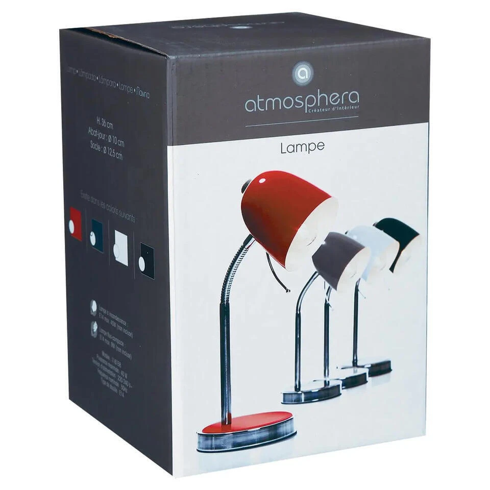 Atmosphera Tafellamp/bureaulampje - Metaal - Zwart/zilver - 35 Cm 3 Atmosphera Tafellamp/bureaulampje - Metaal - Zwart/zilver - 35 Cm - Afbeelding 3