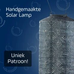 LUMIZ Solar Lampion Topaze Cylinder - 18 Cm - Grijs Blauw -Leenbakker Winkel 977313b433e54875ab3788cf5551eb82