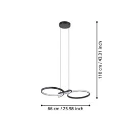 EGLO Serpins Hanglamp - LED - 66 Cm - Zwart/Wit -Leenbakker Winkel 982668f02c504948839ca6e2f0d90084