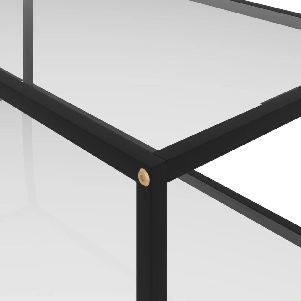 VidaXL Salontafel 100x50x35 Cm Gehard Glas Transparant 3 VidaXL Salontafel 100x50x35 Cm Gehard Glas Transparant - Afbeelding 3