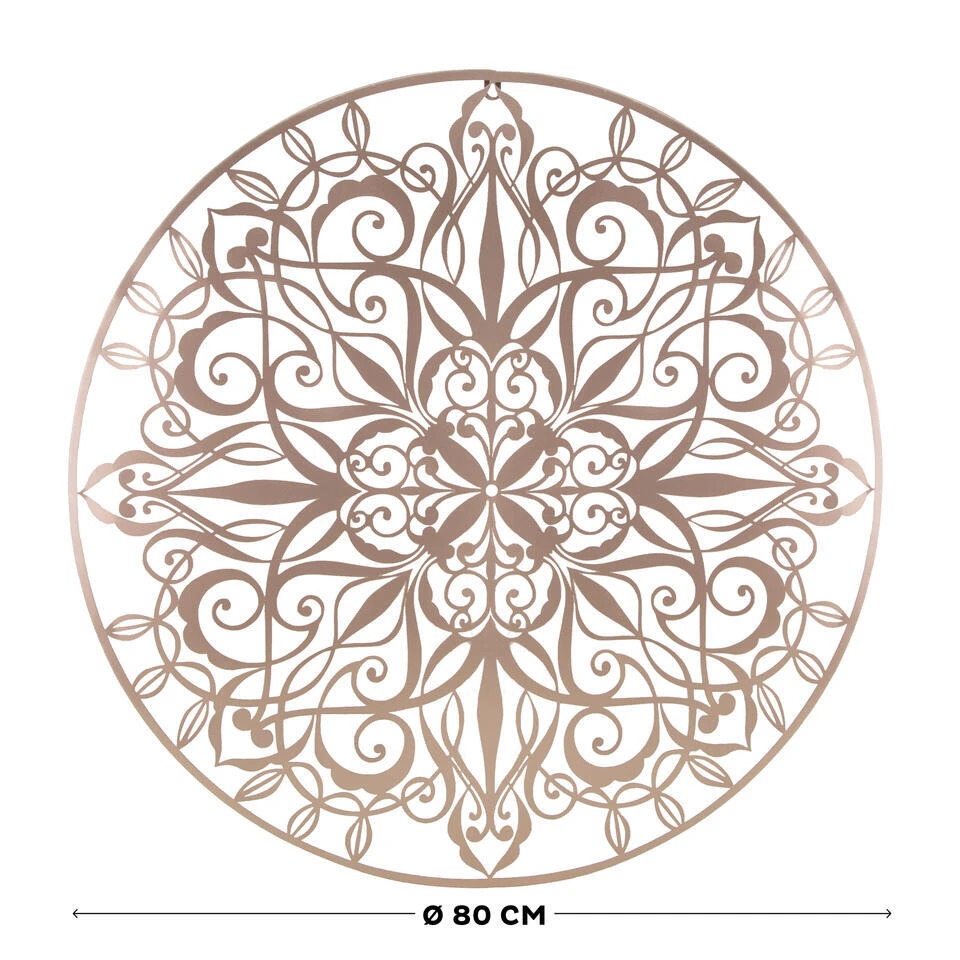 Art For The Home - Metal Art - Luxe Mandala Roségoud D80cm 4 Art For The Home - Metal Art - Luxe Mandala Roségoud D80cm - Afbeelding 4