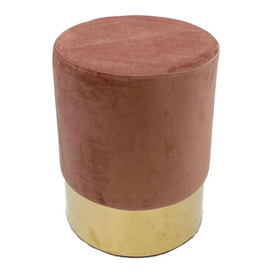 Parya Home -Fluwelen Poef Ø32 H 42 Cm Zitpoef 2 Parya Home -Fluwelen Poef Ø32 H 42 Cm Zitpoef - Afbeelding 2