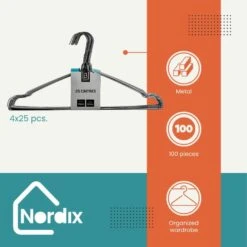 Nordix Kledinghangers Set 100 Stuks Metaal Zwart Draadhanger Kleerhangers -Leenbakker Winkel 9c537b8812324e51bd667b8263ae163b
