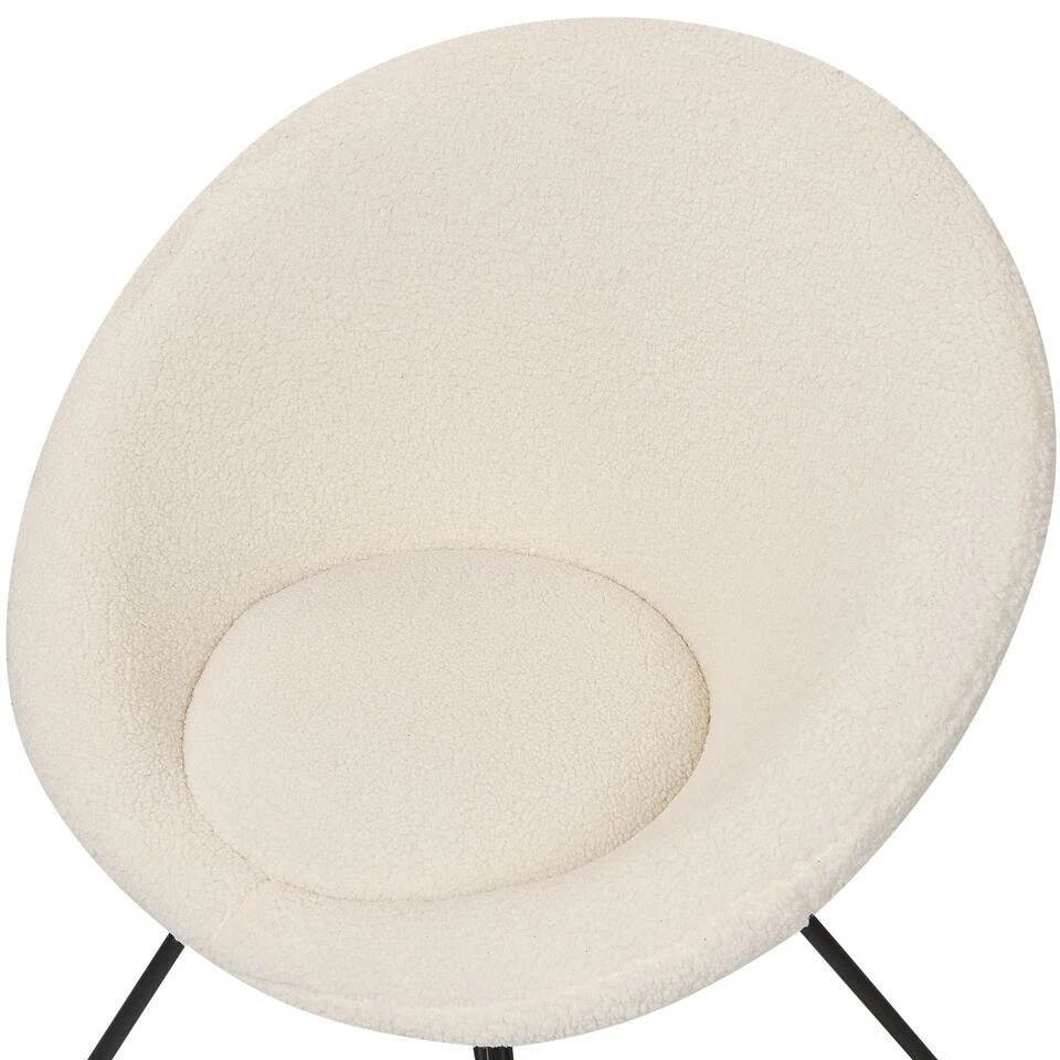 FLOBY II - Fauteuil - Crème - Bouclé 8 FLOBY II - Fauteuil - Crème - Bouclé - Afbeelding 8
