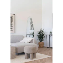 Poef Stof Lichtgrijs - Zithoogte 43cm - Ø43x43cm - Perth -Leenbakker Winkel a02851e1481246e7bb46e005d4bd1a56