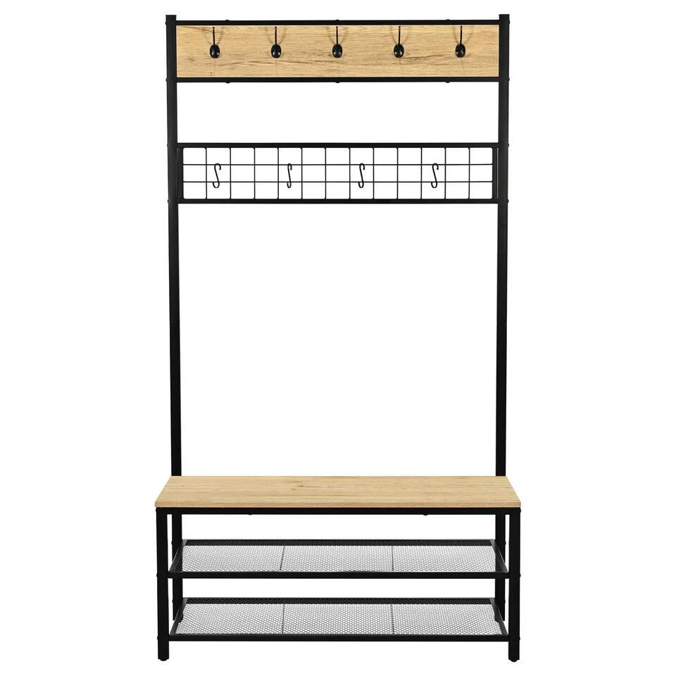 Halkast Alizee - 100x40x180cm - Eikdecor/zwart 4 Halkast Alizee - 100x40x180cm - Eikdecor/zwart - Afbeelding 4