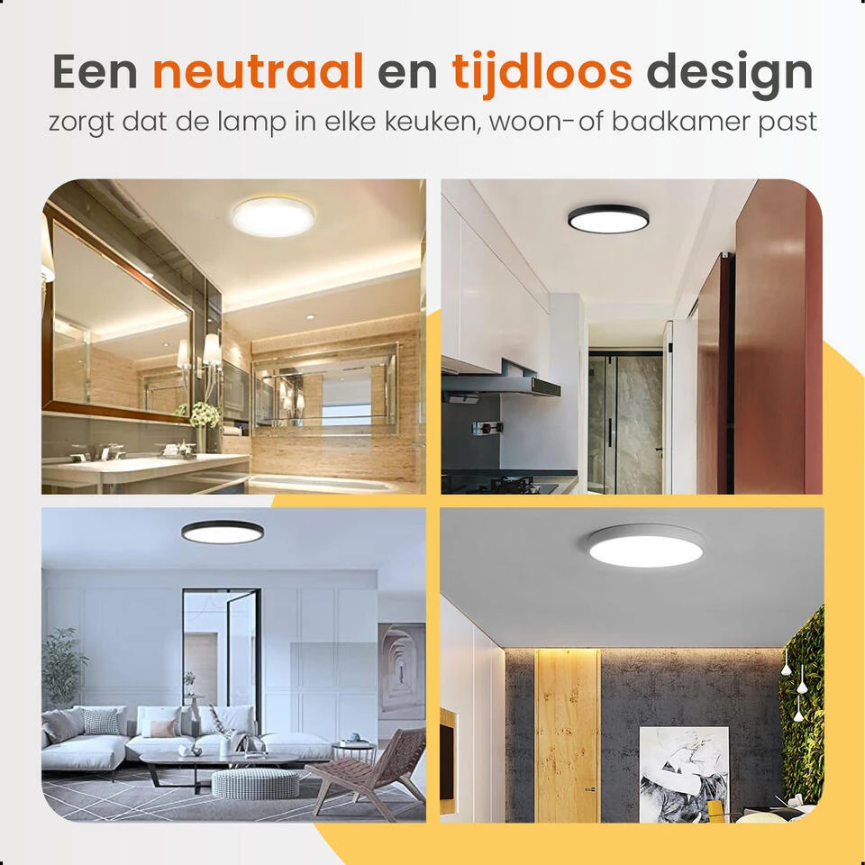 Goliving Plafondlamp - Plafonnière - LED - Ø30cm - Wit 7 Goliving Plafondlamp - Plafonnière - LED - Ø30cm - Wit - Afbeelding 7