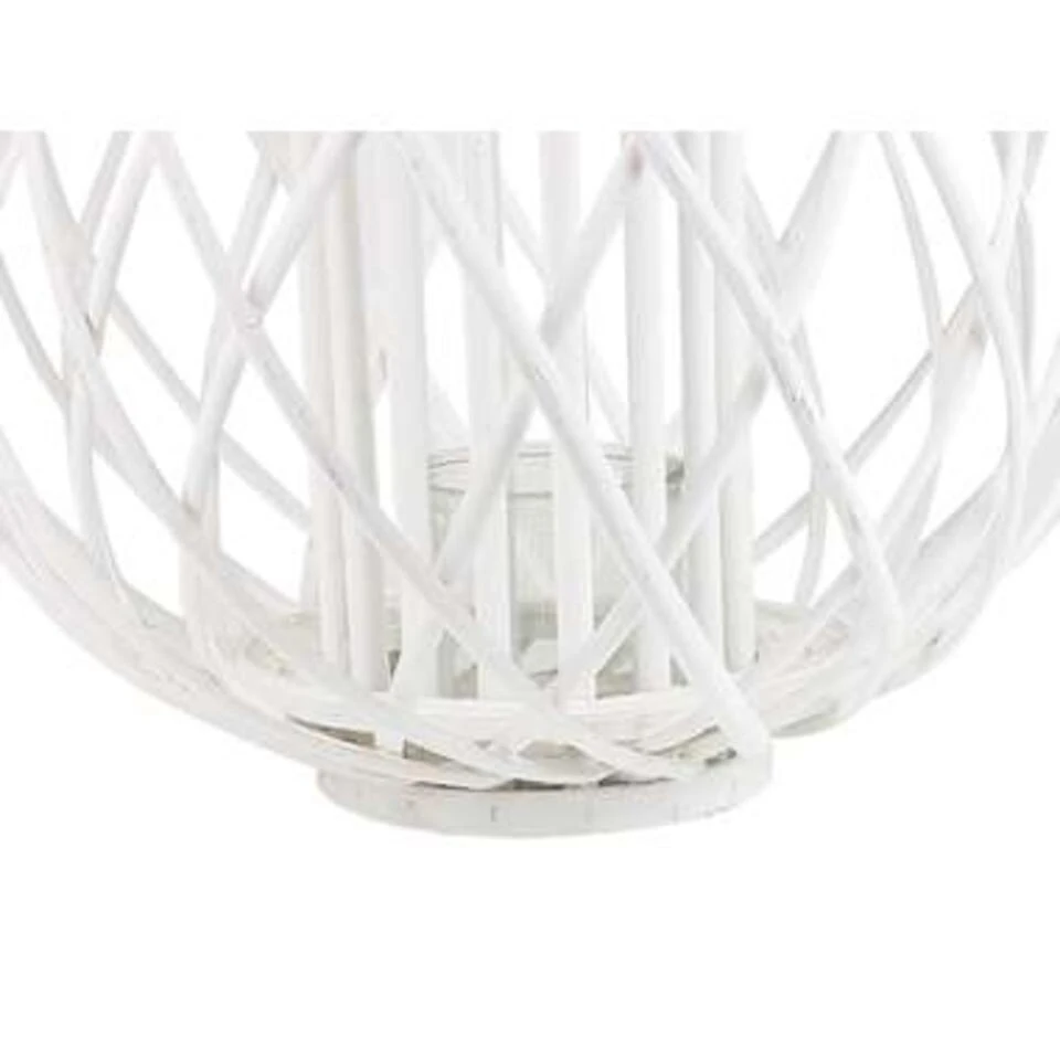 Beliani Windlichtzuilen SAMOA - Wit Wilgenhout 3 Beliani Windlichtzuilen SAMOA - Wit Wilgenhout - Afbeelding 3