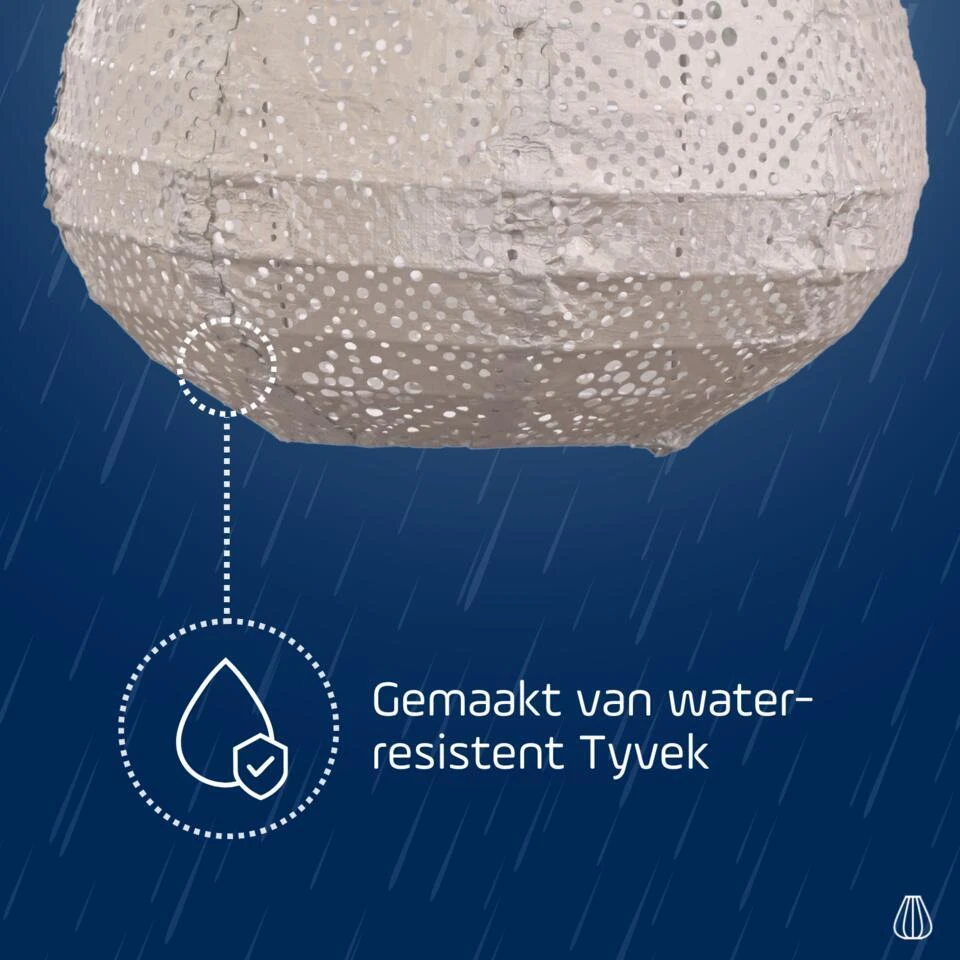 LUMIZ Solar Lampion Topaze Tulip - 20 Cm - Licht Taupe 7 LUMIZ Solar Lampion Topaze Tulip - 20 Cm - Licht Taupe - Afbeelding 7