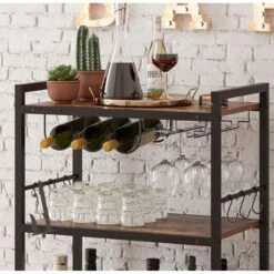 Keukentrolley Op Wieltjes - Serveerwagen - Bijzettafel - 3 Planken - Bruin -Leenbakker Winkel a4775b5b91f64412ba7ad15cfd2ea13a