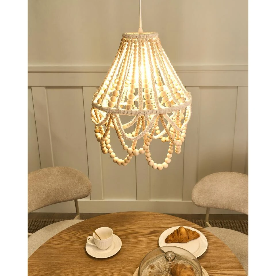 MENIK - Kroonluchter - Lichtbruin - Rubberhout 2 MENIK - Kroonluchter - Lichtbruin - Rubberhout - Afbeelding 2