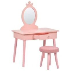 MARGIE - Kinderkaptafel Met Krukje - Roze - MDF -Leenbakker Winkel a60bece916e942b9850cfb347b0f1a2a