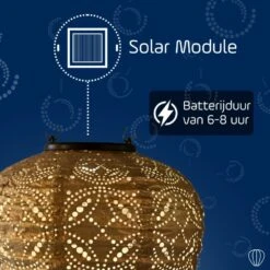 LUMIZ Solar Lampion Mandela Balloon - 20 Cm - Goud -Leenbakker Winkel a888825384754304b3d0b6ebbec8cd71