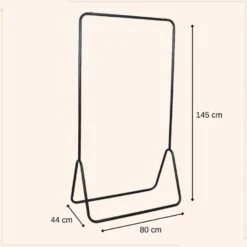 MISOU Kledingrek Metaal Industrieel Zwart 80x44x145cm -Leenbakker Winkel a8e162015c1a469fa315fda57ba5dfe5
