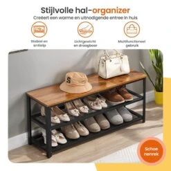 Goliving Schoenenrek - Schoenenbank - Halbank - Industrieel - Bruin -Leenbakker Winkel a92231800a24426bbfcb0d856dc1a2c2