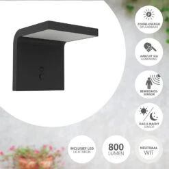 EGLO Spiante Solar Wandlamp - LED - 14 Cm - Zwart/Wit -Leenbakker Winkel a9cde478ad524e6fa30fe787b5a8e1fb