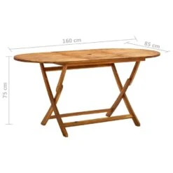 VidaXL - Tuintafel Inklapbaar - Bruin - Massief Acaciahout - 160 X 85 X 75 Cm -Leenbakker Winkel abcc2580c9e64012b4a367e259865b66