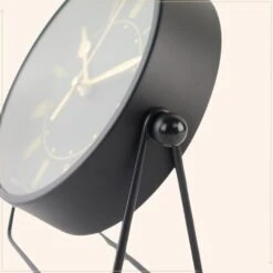 MISOU Tafelklok Zwart Metaal Goude Wijzerplaat 19cm -Leenbakker Winkel abd1bc31a5b54dd0b0f95312a4e2c458